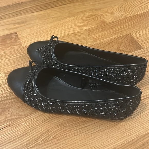 J. Crew Black and White Tweed Ballet Flats Size 6.5 - Picture 5 of 10